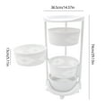 thumbnail image 2 of Multi-Layer Rotatable Baskets Kitchen Rack Rolling Storage Cart White, 2 of 13