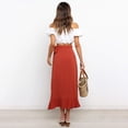 thumbnail image 6 of Valcatch 2024 Women's Ruffle Half Skirt Summer One Piece Lace up Maxi Skirt Casual Solid Color Irregular Hip Dress Fashion Skirts, 6 of 8