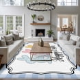 thumbnail image 4 of Happy Easter Area Rug 5x8 Washable Rug Non Slip Cute Lovely Colorful Rabbits Silhouette Blue Plaid Large Area Rug Soft Stainresistant Indoor Floor Carpet for Bedroom Home Office Dining Room, 4 of 8