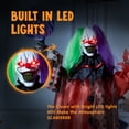 thumbnail image 6 of Joyfy 53" Halloween Animated Hanging Scary Clown Decorations Outdoor,Sound Activated Screaming & Waving Arms,Red Glowing Light Up Eyes,Outdoor Halloween Prop for Yard Lawn Haunted House, 6 of 9