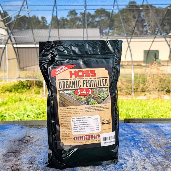 HOSS Complete Organic Fertilizer | 5-4 - 3 Plus 9% Calcium | Great for Vegetable Gardens | OMRI Certified for Organic Growing (1, 30 lbs)
