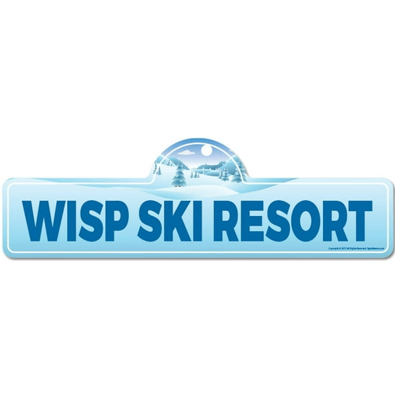 Wisp Ski Resort Street Sign | Indoor/Outdoor | Skiing Skier Snowboarder Décor for Ski Lodge Cabin Mountian House | SignMission personalized gift
