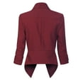 thumbnail image 4 of MixMatchy Women's Casual Work Solid Open Front 3/4 Sleeve Blazer Jacket with Plus Size, 4 of 4