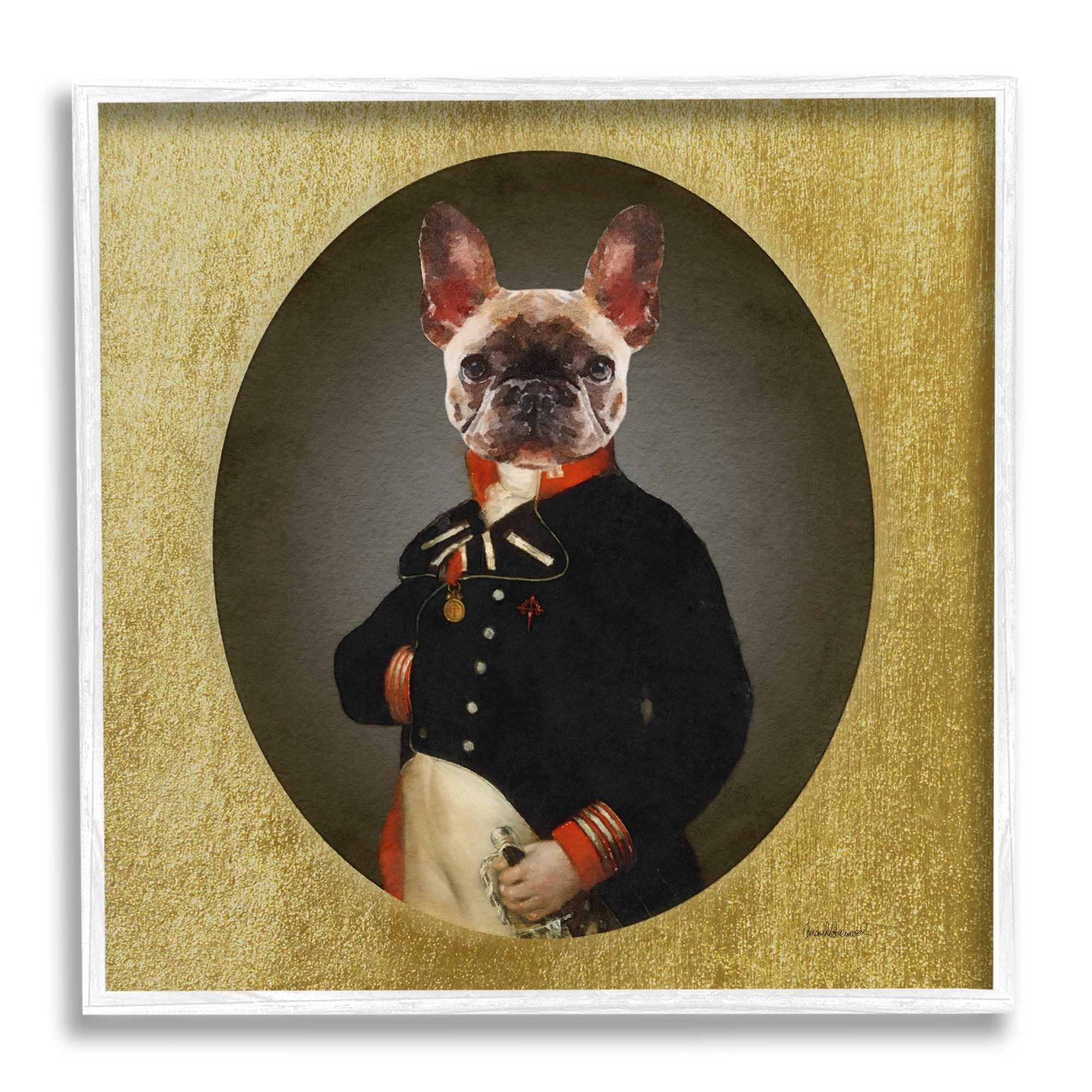 Stupell Industries Military French Bulldog Funny Conquistador Dog Fashion,24 x 24, Design by Amanda Greenwood