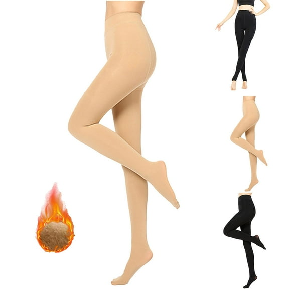 Gyexs Women's Compression Tights, High Waist Solid Color Pantyhose, Closed Toe Support Hose, Comfortable and Durable (Beige, Size One Size)