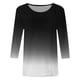 thumbnail image 4 of Blusa informal de mujer con estampado degradado, cuello redondo y manga tres cuartos - Poliéster, ligera y suave, corte holgado, tallas S-XXL, ideal para el verano, 4 of 5