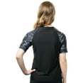 thumbnail image 6 of Aqua Design Short Sleeve Rash Guard Women: UPF 50+ UV Protection Swim Shirt Top: Black Water/Black size X-Small, 6 of 6