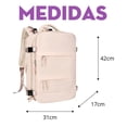 thumbnail image 5 of Mochila Impermeable Para Viaje | Maleta Deportiva Expandible | Mochila Escolar Compacta, Ligera & Comoda (Beige), 5 of 5
