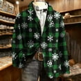 thumbnail image 2 of oelaio Mens Christmas Blazer Jacket Plus Size Corduroy Sport Coats Xmas 3D Print Button Lapel Suit Jackets Snowflake Santa Blazers with Pockets Festival Dinner Party Winter Outerwear Green XXXL, 2 of 8