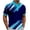 Blue A, variant on Men Diagonal Brushstroke Print Short Sleeve Shirt Spread Collar with Partial Button Placket Breathable Fabric Daily Wear