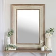 thumbnail image 2 of Creative Design 47" White and Brown Distressed Wooden Framed Rectangular Wall Mirror, 2 of 2