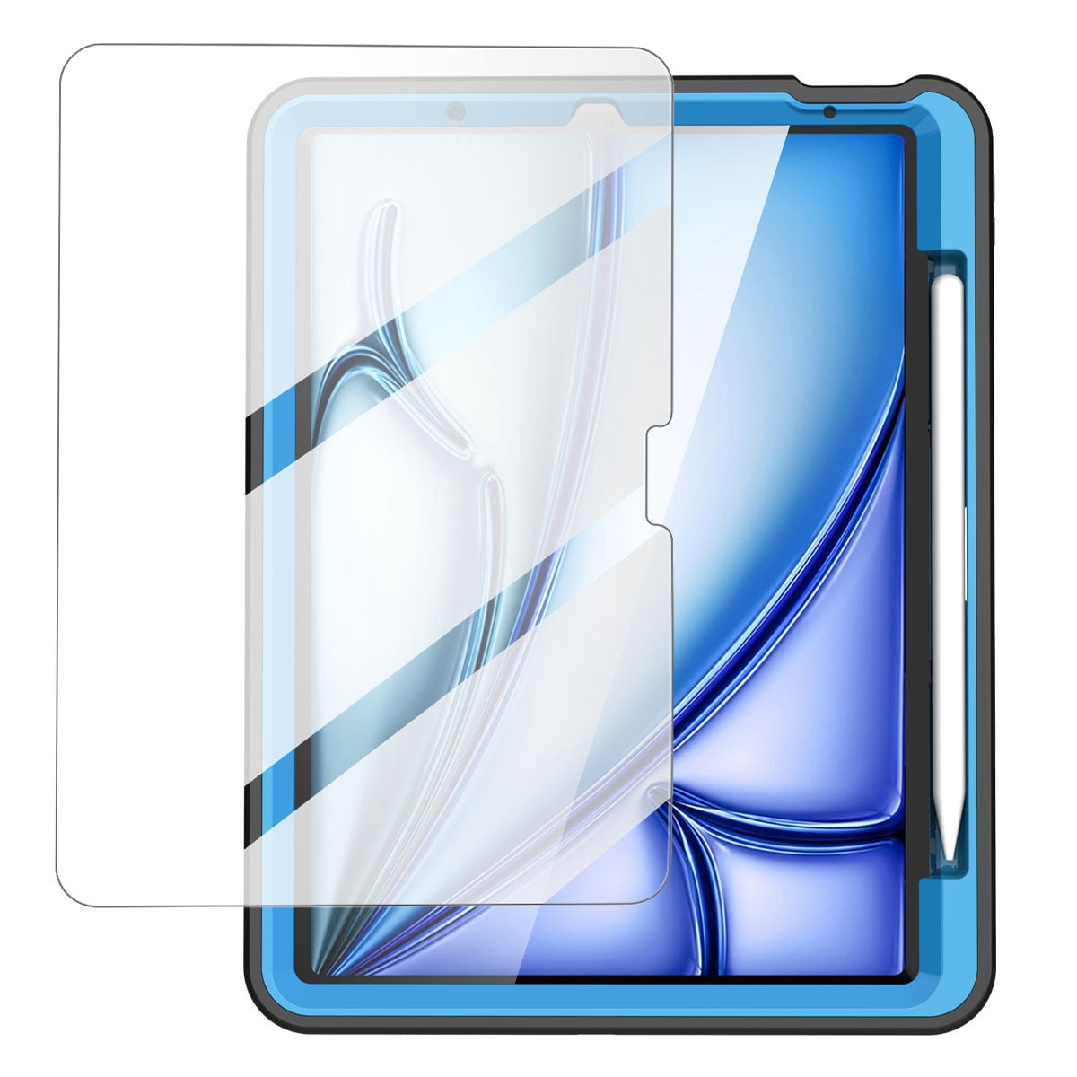 AICase For iPad Air 11-inch M2 (2024), iPad Air 5th 4th Generation 10.9 inch 2022 2020 Case with Pencil Holder,Heavy Duty Shockproof Stand Cover Screen Protector