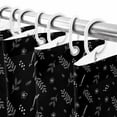 thumbnail image 6 of Shower Curtain 36"W x 78"L Thanksgiving Autumn Leaf Floral Pattern Black Fabric Shower Curtains Set with Hooks Water Repellent Bathroom Curtains Machine Washable Bathroom Accessories, 6 of 6