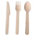 thumbnail image 2 of Cuchara desechable, cuchillo y tenedor de madera, cuchara, vajilla de protección del medio ambiente, juego de cubiertos, tenedor para pastel, helado, postre, cuchara de madera, pala de madera para, 2 of 3