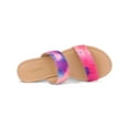 thumbnail image 4 of BLISSFUL STEP Style Women's Sandals Tie Dye Dual Straps Slip on Slides Sandals Pink 9, 4 of 7