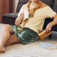 thumbnail image 5 of Balery Largemouth Bass jumps out of water Pantalones cortos de pijama de punto de algodón para hombre con cinturilla y bolsillos-XX-Large, 5 of 6
