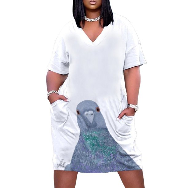 Vestido holgado de verano para mujer prenda elegante con bolsillos diseño de Paloma roca salvaje pájaro