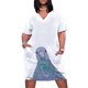 thumbnail image 1 of Vestido holgado de verano para mujer prenda elegante con bolsillos diseño de Paloma roca salvaje pájaro, 1 of 6