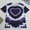 thumbnail image 3 of Women's Casual Tie Dye Heart Graphic T Shirt Short Sleeve Crewneck Tee Tops, 3 of 7