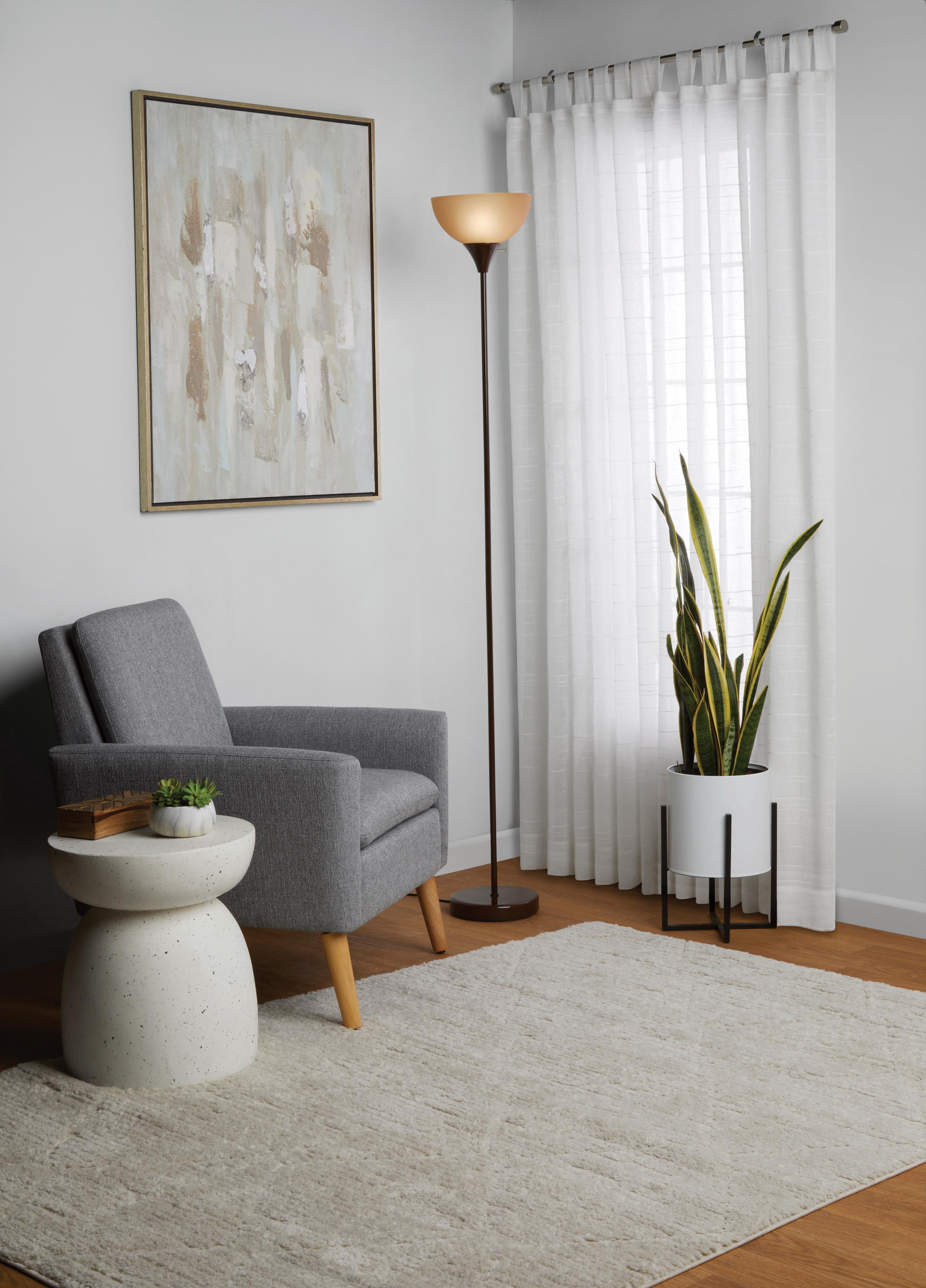 Mainstays 71" Modern Brown Floor Lamp with 3-Way Switch and Plastic Shade