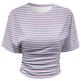 thumbnail image 3 of Tiijoy Girls Striped Short Sleeve T Shirt Summer Fitted Waist T-Shirt Tee Top, Sizes 3-14, 3 of 3