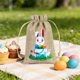 thumbnail image 4 of Decoración del hogar, productos festivos, bolsas de regalo con temática de Pascua y con patrones de conejos y huevos de Pascua sobre una tela similar a la arpillera y perfectas para fiestas y decorac, 4 of 5
