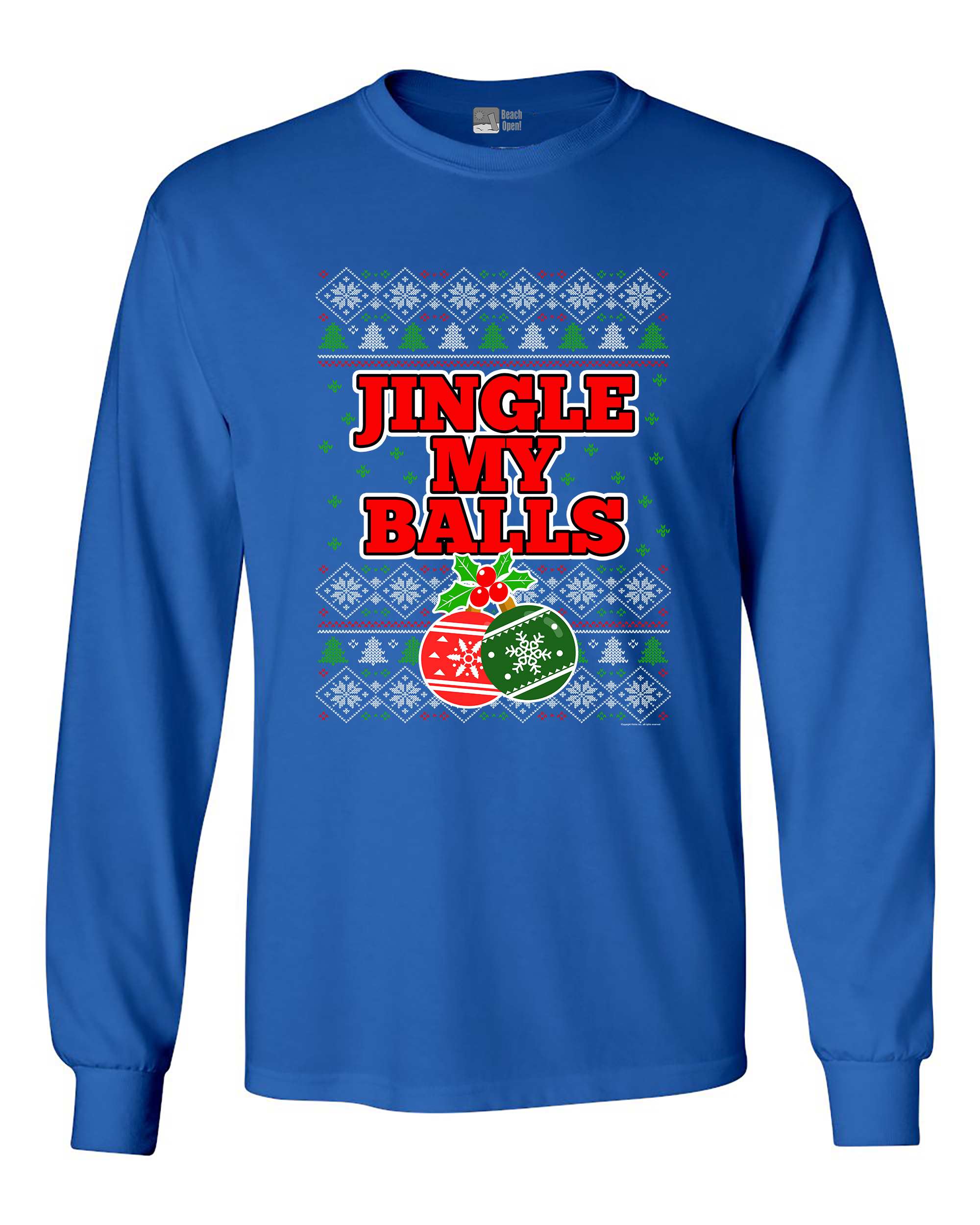 long sleeve adult tshirt jingle my balls christmas holidays funny dt