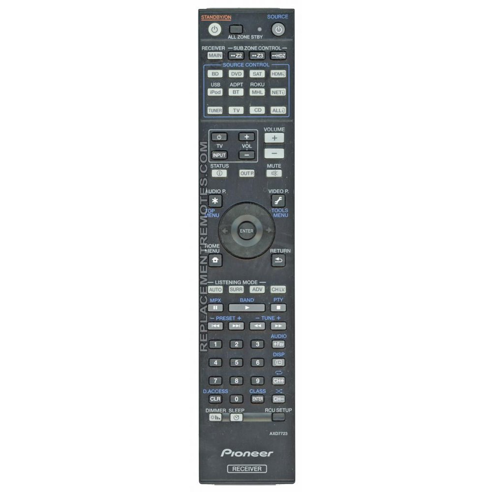 PIONEER AXD7723 (p/n AXD7723) Audio/Video Receiver Remote Control (new