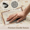 thumbnail image 6 of ODIKA Neutral Abstract Para Geometric Border Transitional Dining Under Stain Resistant Thin Throw for Entryway, Kitchen, Laundry Room, 6 of 7