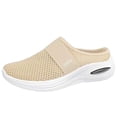 thumbnail image 2 of Mules for Women 2026,Women's Mules,Mules for Women Backless Summer Slip-On Slides Air Cushion Orthopedic Shoes Arch-Support Diabetic Slippers Open Back Mesh Breathable Sandals,Beige,6, 2 of 6