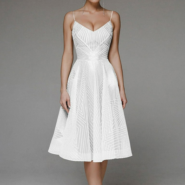 White summer cheap evening dress