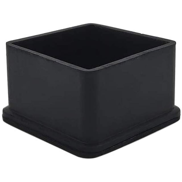 Juego de 4 tapas de goma antideslizantes cuadradas para patas de sillas, patas de mesa, 40 x 40 mm (4,0 x 4,0 cm), negro Zhivalor XDJZ-111-72