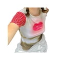 thumbnail image 2 of Franhais Ladies Summer Slim T-shirt, Women Leisure Style Lip/Scenery/Dot Printing Splicing Short Sleeve Round Collar Tops, 2 of 9