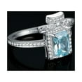 thumbnail image 4 of Jewelrypalace Perfume 2.9ct Rectangle Princess Cut Aquamarine Color Cubic Zirconia Statement Ring 925 Sterling Silver, 4 of 6