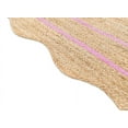 thumbnail image 2 of Vintage Jute Area Rug Decor Braided Rectangular Scalloped Vintage Carpet with Multi Border Pink 2'6" x 18' BY KALVEERA, 2 of 5