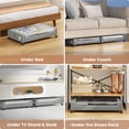 thumbnail image 4 of Flycity Under Bed Storage with Wheels, 4 Pack Underbed Storage Containers with Lids - Rolling Drawers & Bins for Bedroom Clothes Shoes Blankets, Grey, 4 of 10