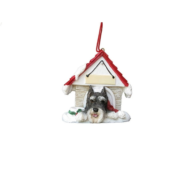 Schnauzer Doghouse Ornament Hand Painted and Easily Personalized