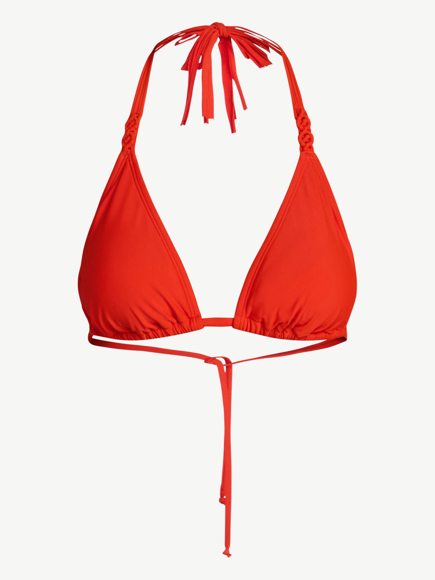 No Boundaries Macrame Triangle Bikini Top, Women's XXS-XXL