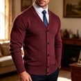 thumbnail image 3 of StSilkitty Mens Cardigan Sweater Solid Color Long Sleeve V Neck Button down Cardigans Jacket Sweaters with Pockets, 3 of 9