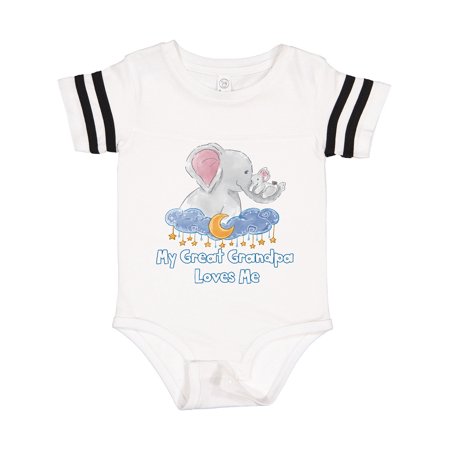

Inktastic My Great Grandpa Loves Me Cute Elephants Clouds Moon Stars Gift Baby Boy or Baby Girl Bodysuit