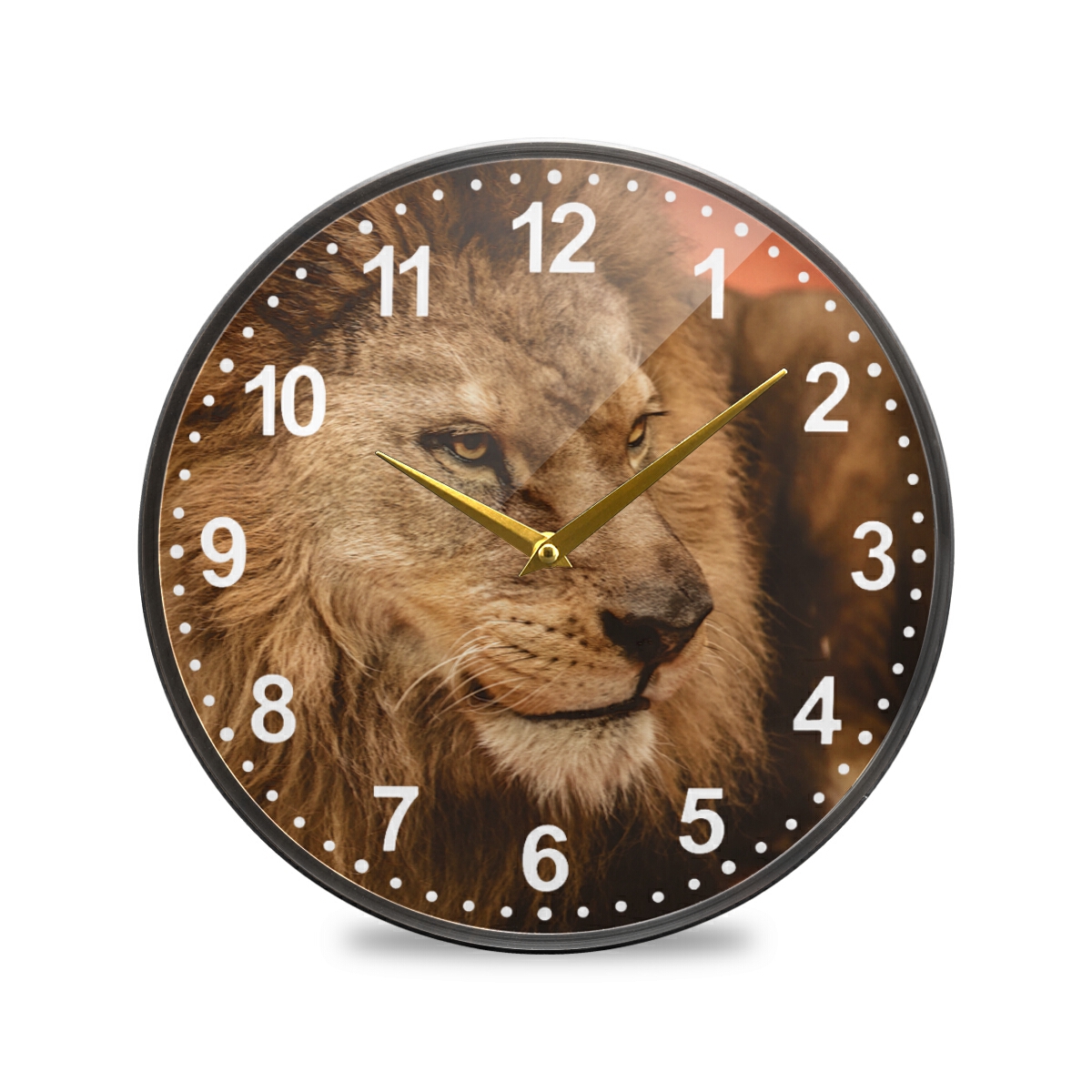 ALAZA Lion Animal Print Wall Clock Battery Operated Silent Non Ticking