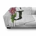 thumbnail image 3 of Letter G Soft Flannel Fleece Throw Blanket, Alphabet Letter with Blossoming Gerbera Flower and G Spring Inspired Font, Cozy Plush for Indoor and Outdoor Use, 50" x 70", Pink Green Black, by Ambesonne, 3 of 6