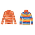 thumbnail image 1 of (2-Pack) Rinsvye Kids Striped Shirt Long Sleeve Collared T-Shirt Korean Style Casual Top Able Preppy Look Childrens Spring Fall Clothing, 1 of 3