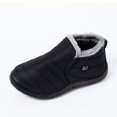 thumbnail image 1 of Botines de nieve XDSDGY para mujer, forrados de piel, impermeables, negros 10.5, 1 of 5