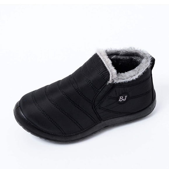 Botines de nieve XDSDGY para mujer, forrados de piel, impermeables, negros 10.5