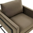 thumbnail image 2 of LeisureMod Modern Velvet Accent Chair Upholstered Side Armchair with Black Steel Base for Office, Living Room, Lounges Lincoln Series in Dark Grey, 2 of 10