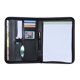 thumbnail image 3 of Portafolio profesional multifuncional para negocios, carpeta tipo padfolio, organizador de documentos, tamaño A4, de piel sintética, con cierre de cremallera y tarjetero, bloc de notas, 3 of 9