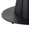 thumbnail image 4 of Benjara Jeny 34-51 Inch Dining Table, Extendable Round Stone Top, Black Steel, 4 of 6