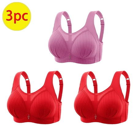 LLYWEY Bras with No Padding on Sale Bras Elderly Ladies Sport Bra Style-563 Women s Plus Support Bra Feature Adult Female Nursing Sports Bras Purples 36B
