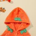 thumbnail image 5 of KAUOD Toddler Fleece Halloween Jumpsuits Pumpkin Graphic Fuzzy Hooded Romper Baby Boys Thick Warm Pullover Bodysuit Outfits, 5 of 9